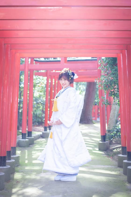 日本庭園での白無垢撮影